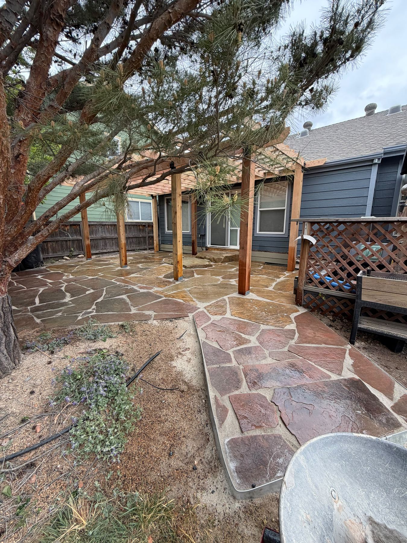 Flagstone patio with pergola, Denver Metro, CO