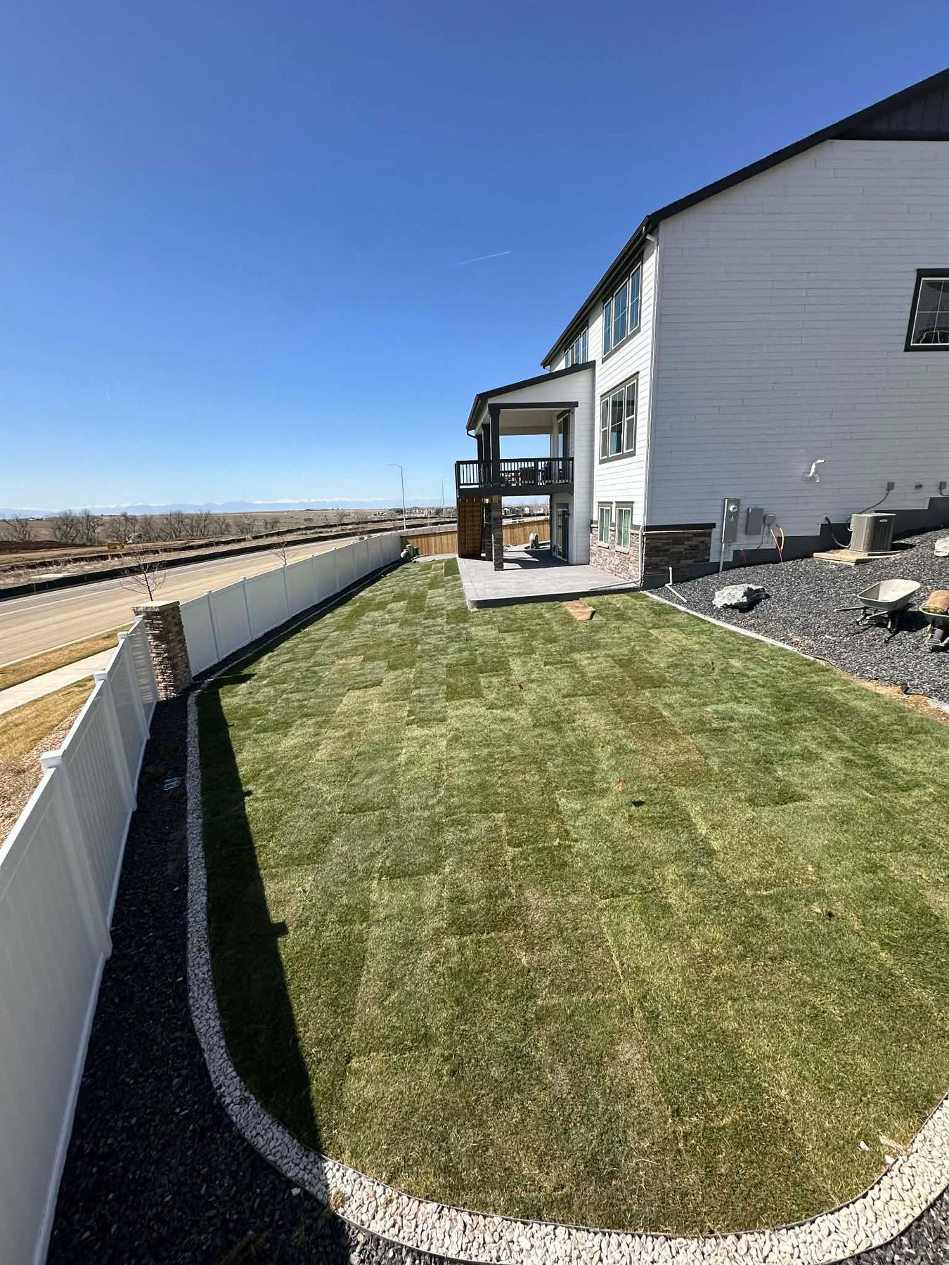 Sod installation, backyard, Denver Metro, CO
