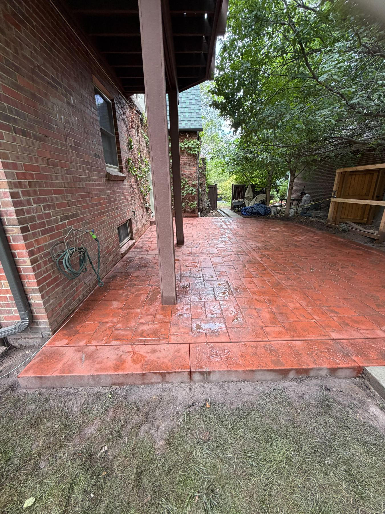 Stamped concrete patio, brick pattern, Denver Metro, CO